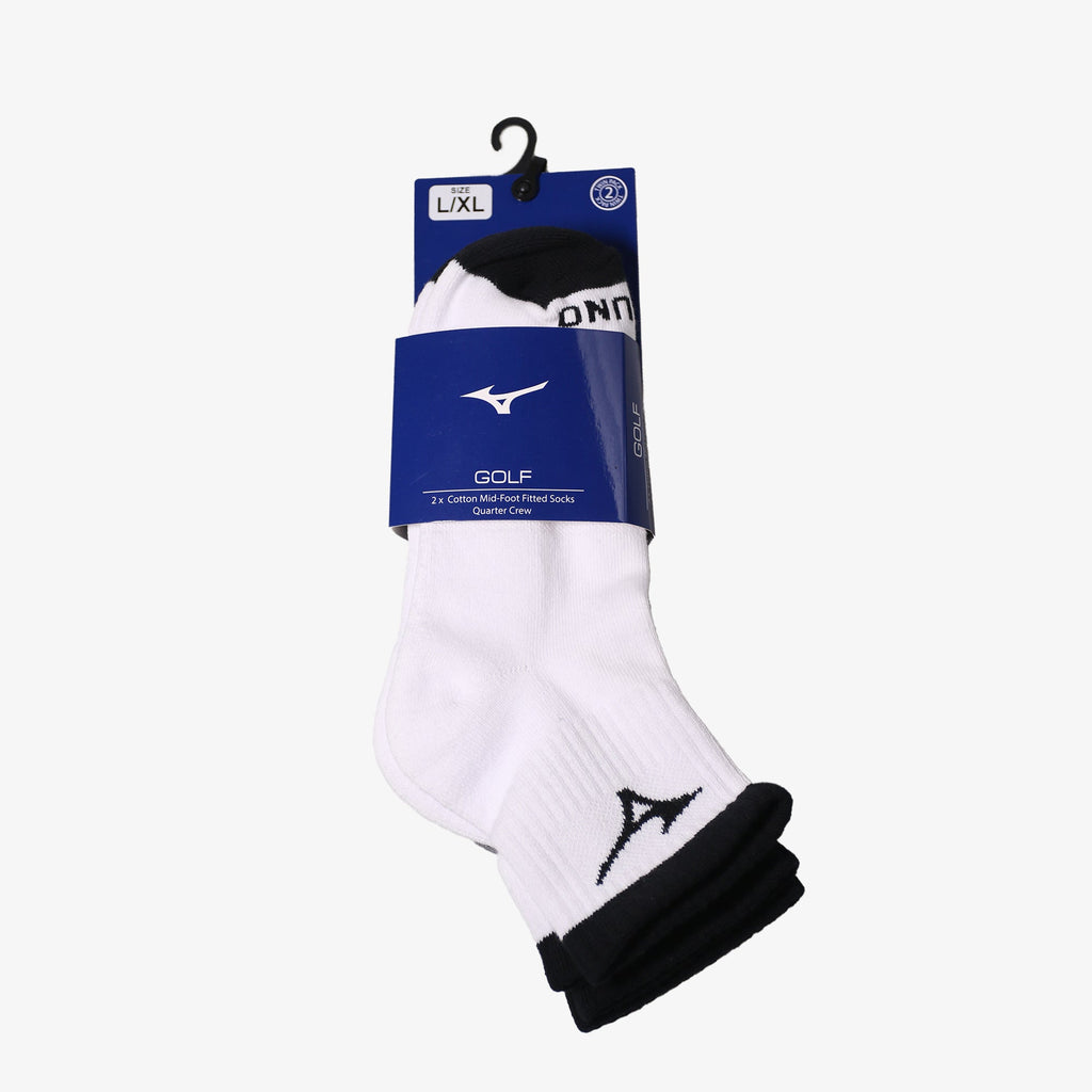 Mizuno QTR CREW FITTED SOCK (2-PACK) Bianche Grigie | IT_MZN25767