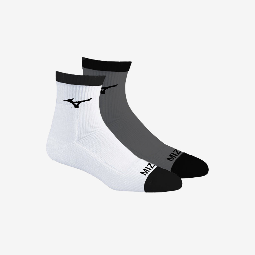 Mizuno QTR CREW FITTED SOCK (2-PACK) Bianche Grigie | IT_MZN25767